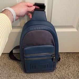 Coach Shoulder Bag - Leather/Nylon Blue